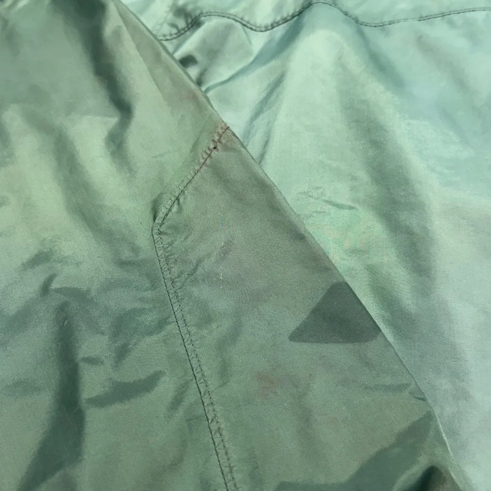 VTG Columbia Hooded Windbreaker Mens Size L Green Mesh Lined Full Zip Jacket
